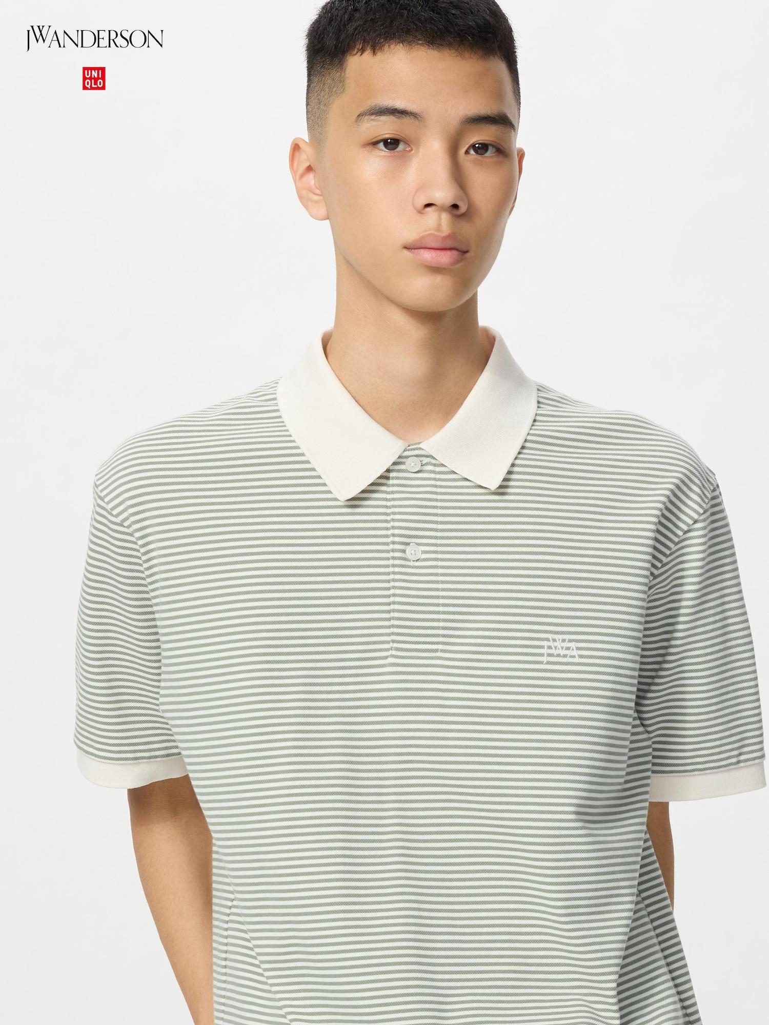 

Узкая рубашка-поло Uniqlo Dry Pique Stripe 53 GREEN/UNISEX L