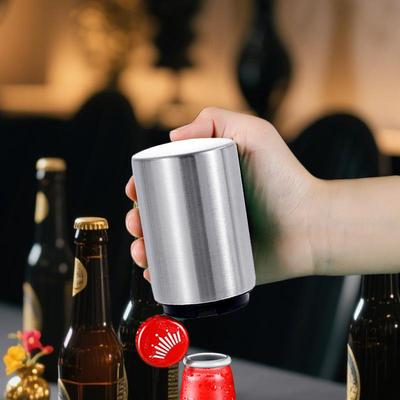 High-End Stainless Steel Automatic Beer Bottle Opener - Trace-Free, Press-Type Corkscrew