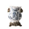 Retro palace ceramic vase blue and white porcelain living room hydroponic flower pot arrangement European style decoration