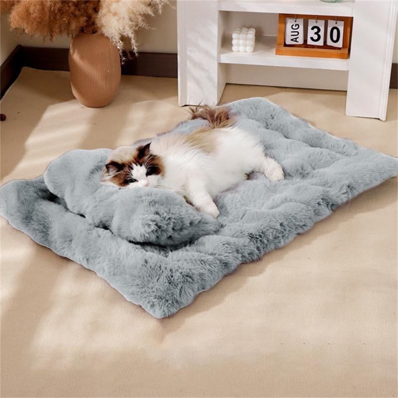 Heavy Duty Pet Cushion Cozy Winter Warm Plush   Washable Orthopedic Support Floor Pad Dogs