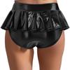 Dámské metalické lesklé mikro mini plisované culottes sukně Rave párty mikro šortky
