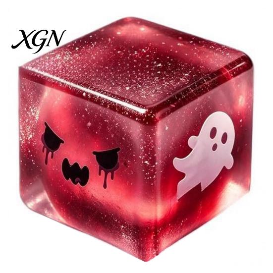 Ice Cube Toy Halloween Ghost Stress Sensory Toy, Anxiety Relief Squeeze Glitter Balls Slow Rising Pinch for Kids Adults