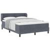 Box Spring Bed with Headboard Dark Gray 140 X 200 Cm Velvet
