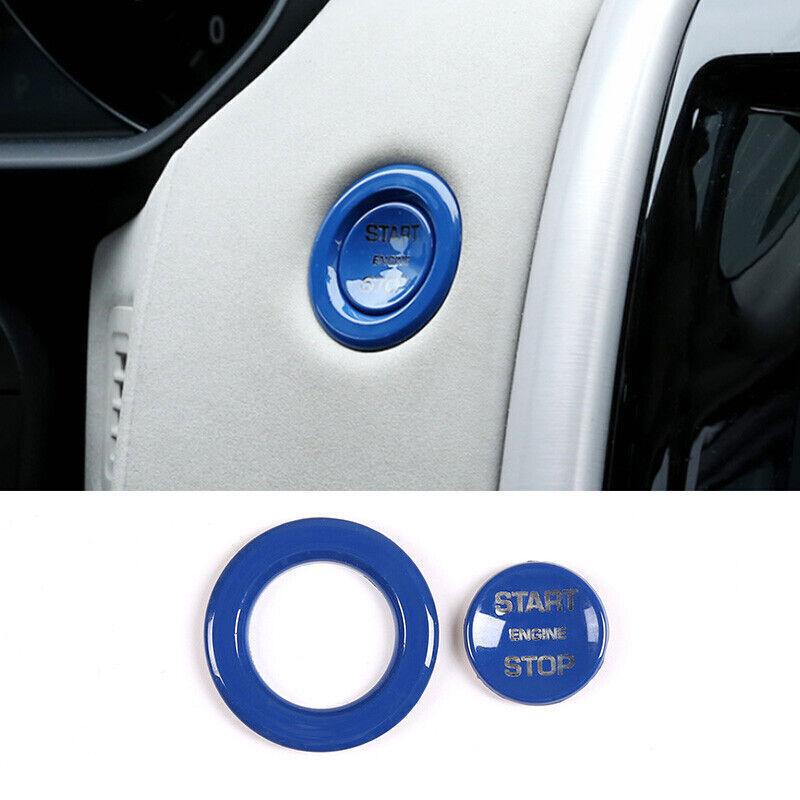 Fit For Range Rover Evoque - Blue Start Button Ignition Switch Ring 2pcs