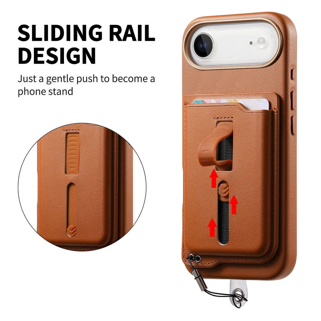 2-in-1 Magnetische Leder-Geldbörse Kartenfach Handyhülle Für iPhone 17 Pro Max 16 Plus 15 14 13 12 Stoßfest Versteckte Handgelenkschlaufe Hülle