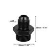 Black 6AN Male To M18x15mm Male Flare Union Coupler Fuel Oil Line Hose Adapter