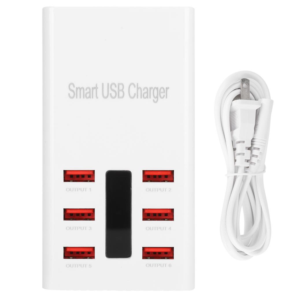 6 Port USB Smart Distribution Quick Charger 30W 5V6A Charging Adapter