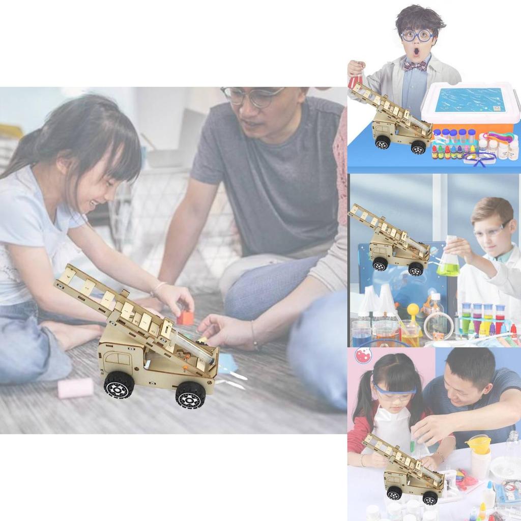 Large Children's Science Experiment Diy Elevator Cloud Fire Truck Primary School Physics Small Production Material Package Steam Science Education Kit