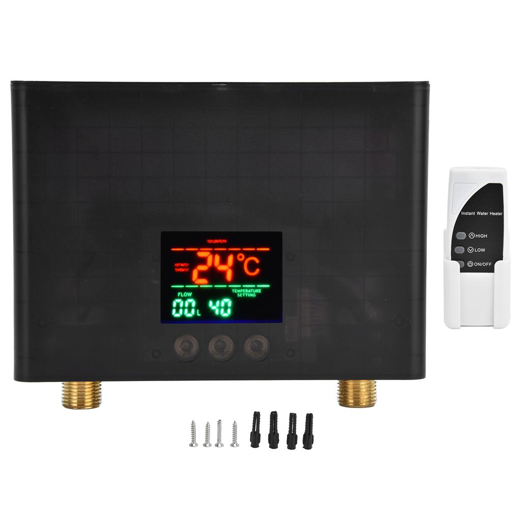 IPX4 3000W Tankless Instant Water Heater with Remote Control Touch Panel for Kitchen Bathroom