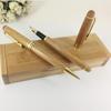 Bamboo Ball Pen and Fountain Pen with Square Bamboo Gift Box Eco-friendly Hand-made Bamboo Craft Writing Stationery Sets