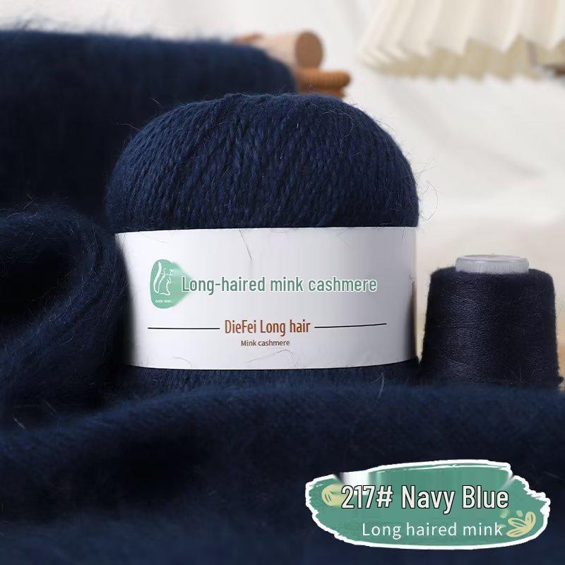Long-Haired Mink Velvet and Cashmere Yarn: Hand/ Machine-Knitted, Medium-Thick