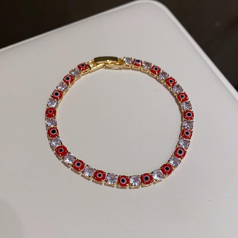 

Geometric Cubic Zirconia Bracelet For Women With Elegant Design Gift For Autumn 2024 Red