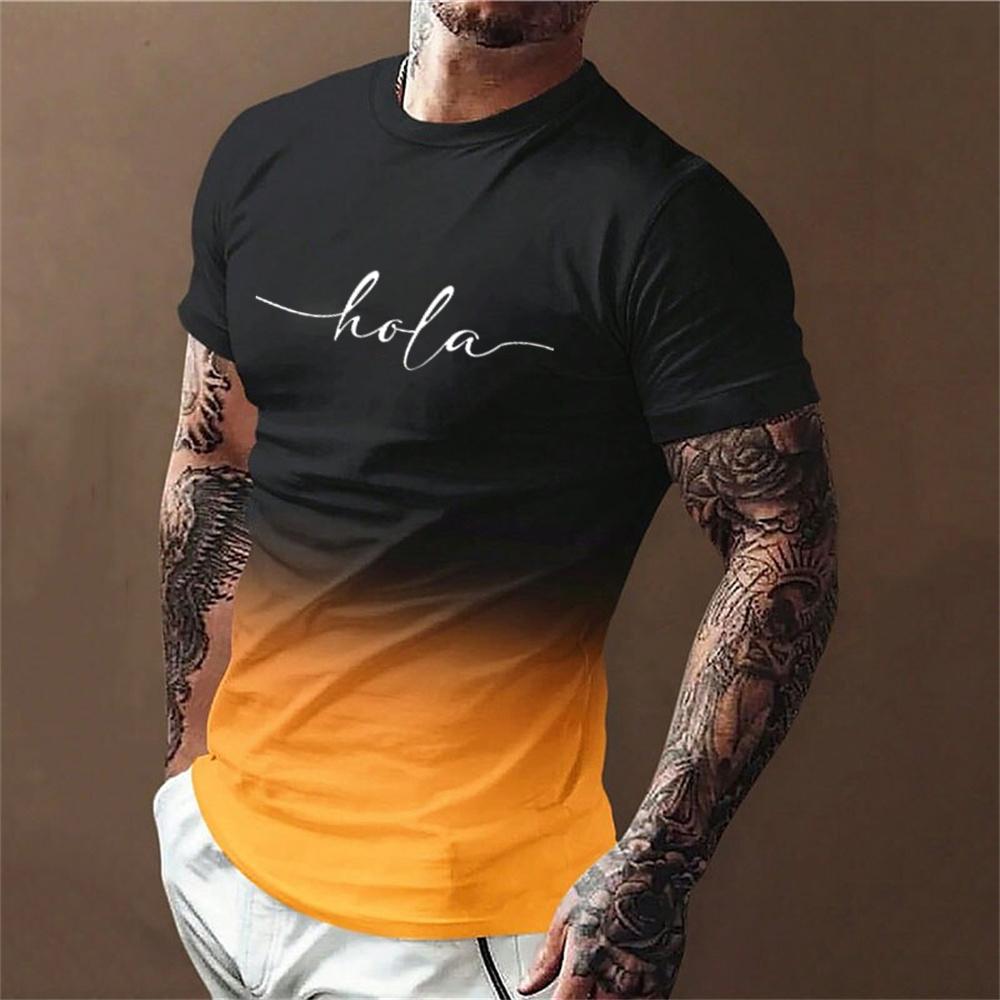 Hip Hop Fashion Letter 3d Printed Men's T-Shirt Creative Harajuku Short Sleeve Top Casual O Neck Sports Quick Drying Clothing
