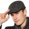 Winter Warm Retro BritishStyle Octagonal Hat Newsboy Cap,Men Solid Color Snowflake Wheat Texture Plaid Driving Cap for Gathering
