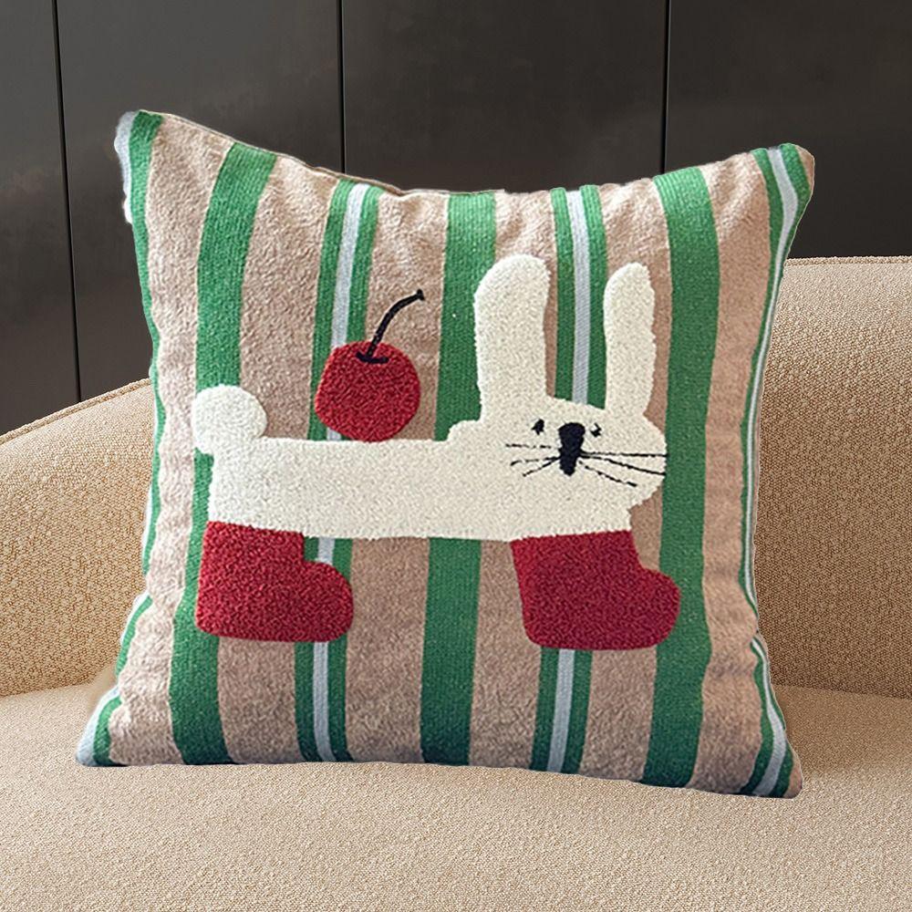 Towel Embroidery Cartoon Pillow Cover Washable Cushion Cover Creative Pillow Shell  Home Decor