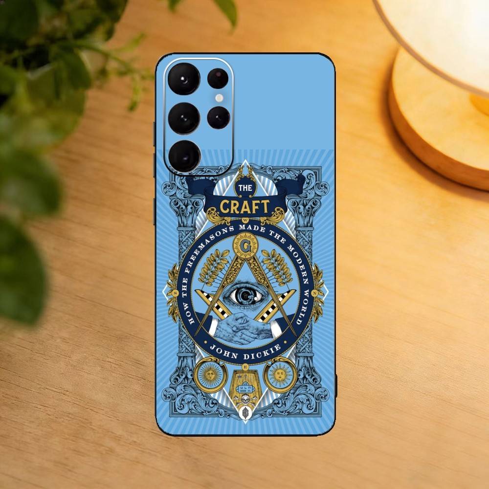 Freemasonry Symbol Phone Case For Samsung S25,24,23,22,30,21,10,9,Ultra,Plus,Lite Soft Black Case