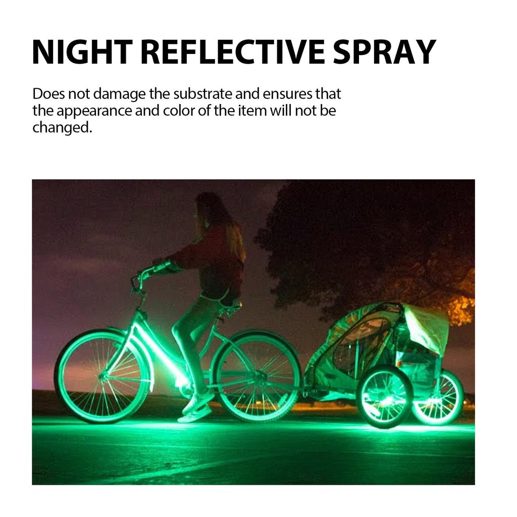 Night Reflective Safety Spray Paint for Bikes Clothing Outdoor Gear High Visibility Fluorescent Coating