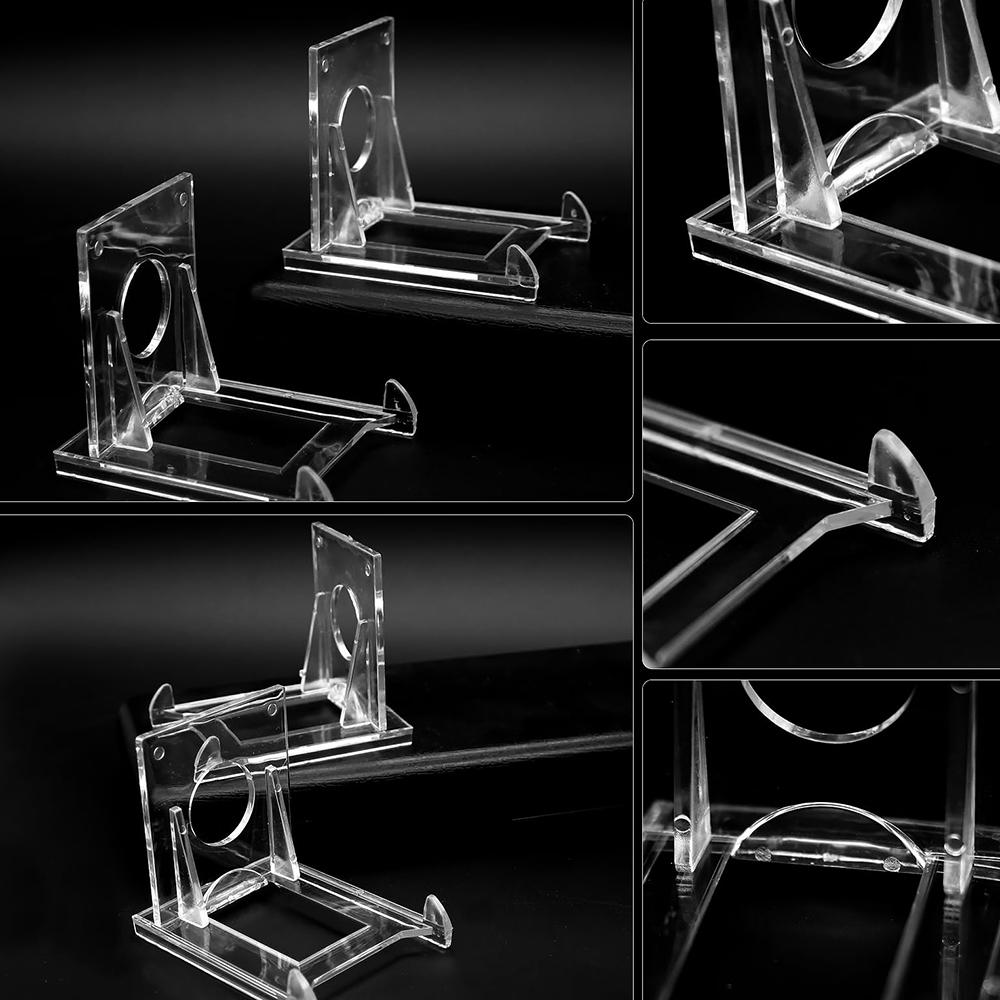 2/5/10/20pc Mini Display Stand Clear Acrylic Display Easels Adjustable Plate Holder Stand Picture Frames Rack Wedding Home Decor Cup Holders 5