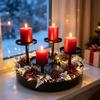 Fyrahuvuds Julkrans Metallljushållare för Matsalsbord
