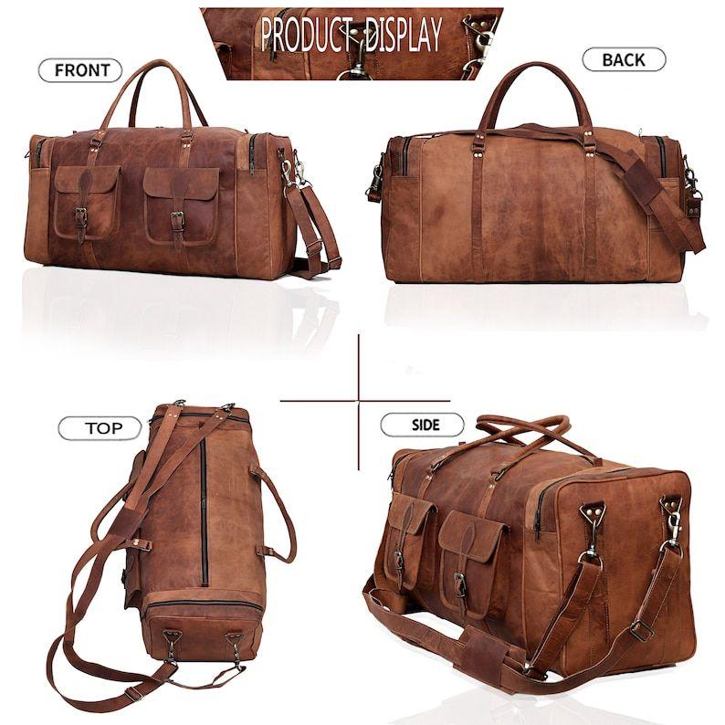 Personalized Leather Travel Bag Leather Weekender, Leather Overnight Bag, Duffel for Men Vacation Duffel Carry On Cabin Holdall Bag