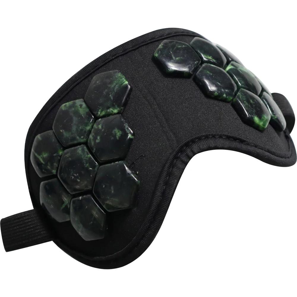 Natural Jade Eye Mask Cooling Gemstone Therapy for Puffy Eyes Dark Circles & Migraine Relief Hand-Polished Cold Compress Facial