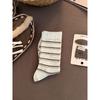 Ladies Autumn-winter Thick Warm Striped Double Collar Wool Medium Tube Pile Socks