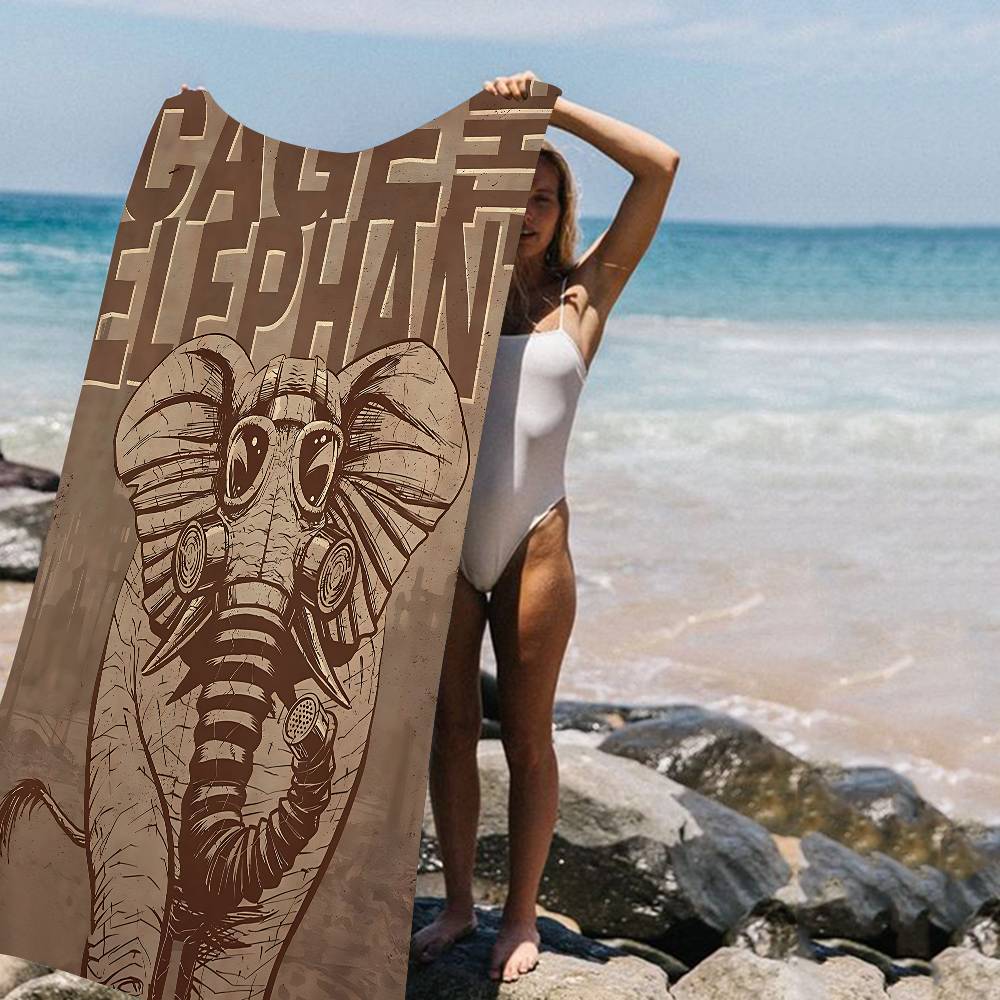 Pop Rock Band Cage The Elephant Anime Beach Swimming Towel Soft Absorbent Washcloth Children's Gifts For Kids Travel Camping