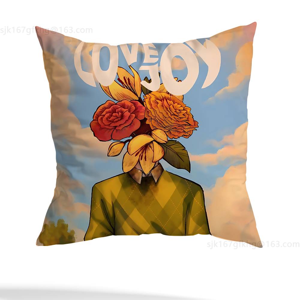 L-Lovejoy Wilbur Pillow Case Square Double-Sided Printing Short Plush Sofa Cushion Cover Bedroom Bedside Pillow