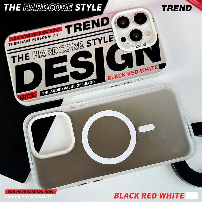 Fashion Label Magnetic Frosted Phone Case Compatible and Suitable for iPhone15 14 13 12 11promax Xsmax Xr 7 8plus