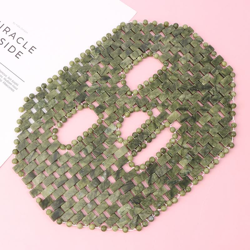 Natürliche Jade Gesichts-Augenmaske Heiß-/Kaltsteintherapie Massagegerät Home Beauty Spa Salon Hautpflege Beauty-Massagegerät