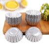 10pcs/lot 1mm Thickened Wall Fluted Round Shape Aluminum Egg Tart Mold Pudding Molds Dessert Holder for DIY Baking Gadgets