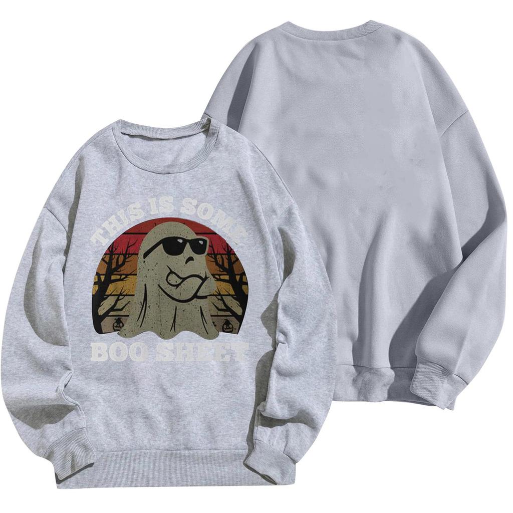 Women's Round Neck Printed Tops Cotton Casual Fashion Long Sleeve This Is  Some Booi Sheet Pullover Top Blouse