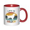Cute Golden Retriever Life Is Golden Dog Lover Dog Mom Dad Mugs With Black Handle Birthday Coffee Mugs Ceramic Tea Cups 11oz