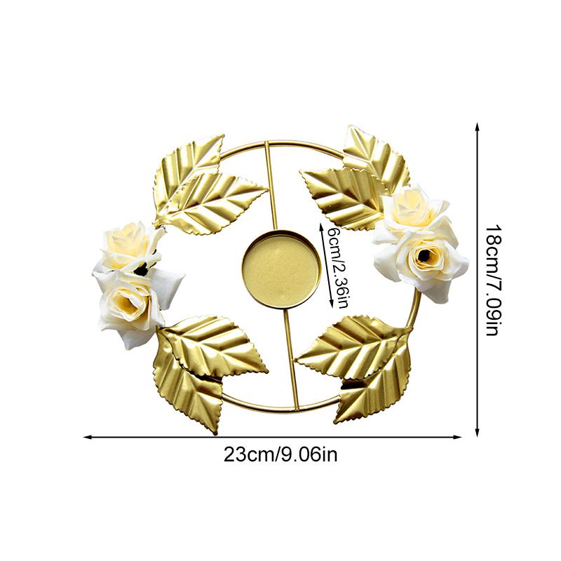 

1 шт. легкий роскошный металлический домашний декор круглый подсвечник роза цветок золотистый стильный шик