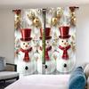 Set Of 2 Flat Printing Merry Christmas Trendy Curtains Tree Digital Printed Polyester Drapes Festive Curtain