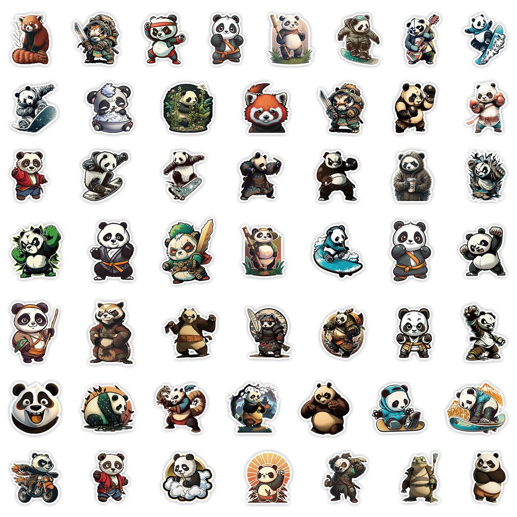 50 Panda Graffiti Stickers Pack Computer Mobile Phone Water Cup Decoration Stickers Waterproof Creative Cartoon DIY Stickers