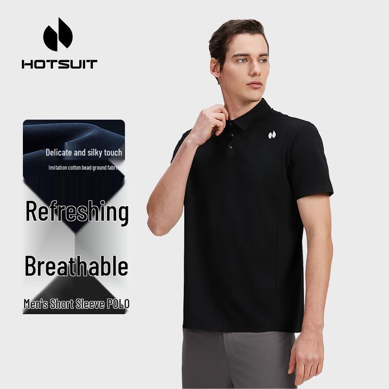 

HOTSUIT Men s Breathable Short-Sleeve Stand Collar Polo Shirt 2XL