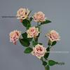 6-Head Angled Rose Artificial Flowers for Wedding Hall, Garden, and Landscape Styling