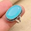 Blue Chalcedony Gemstone Handmade 925 Sterling Silver Wedding Jewelry Ring