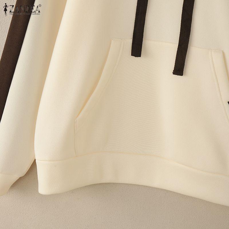 ZANZEA Women Hoodies Casual Loose Long Sleeve Pullover Sweatshirt