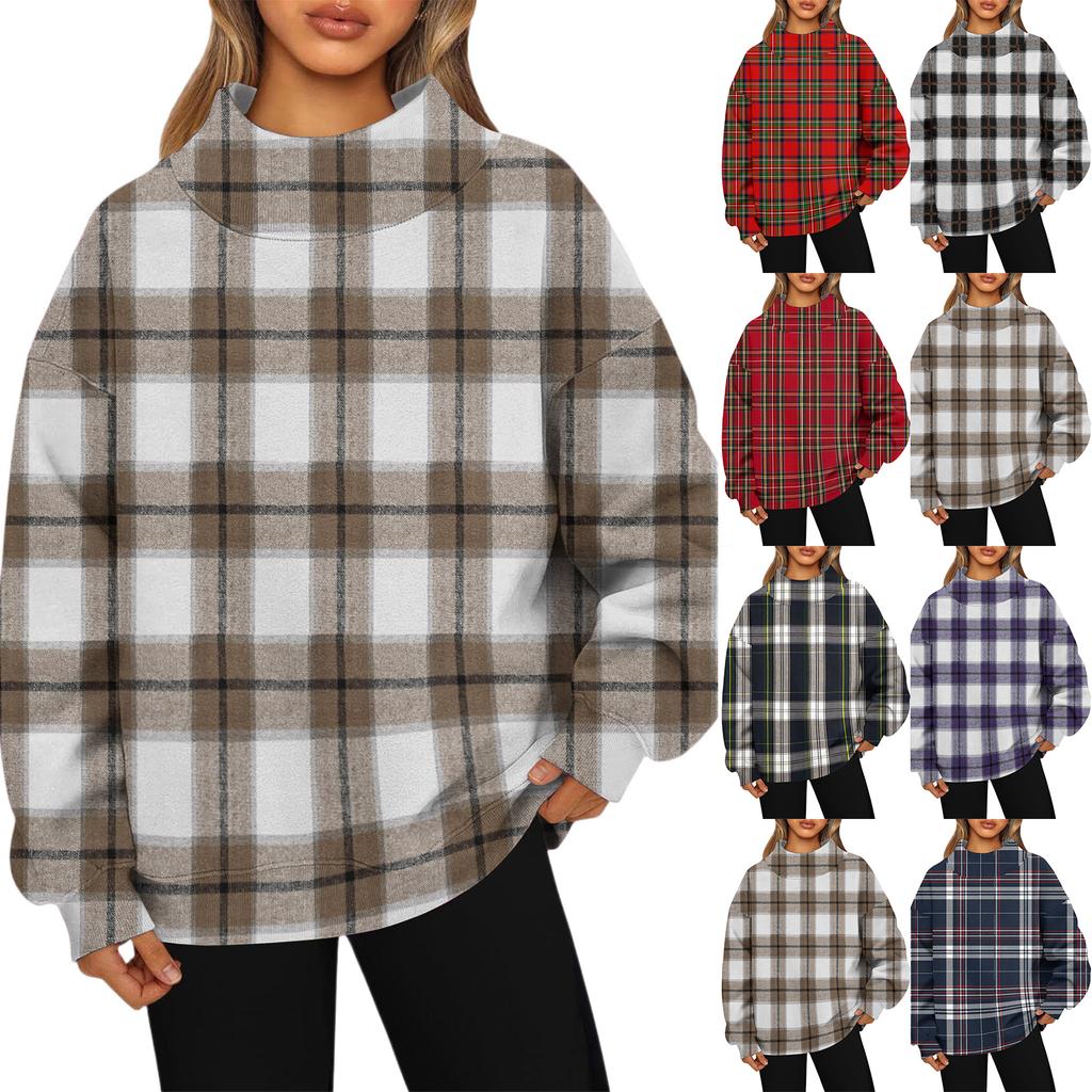 Women's Sweatshirt Sports Flannel Sweatshirt Long Sleeve Top Casual V-Neck Sweatshirt