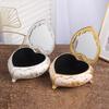 Scatola porta anelli in stile nordico di lusso leggero Scatola portagioie a forma di cuore squisita Stile con coperchio a ribalta con specchio Gioielli Collana