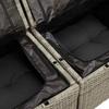 Garden Sofa Set with Cushions 7 Pcs Light Grey Poly Rattan