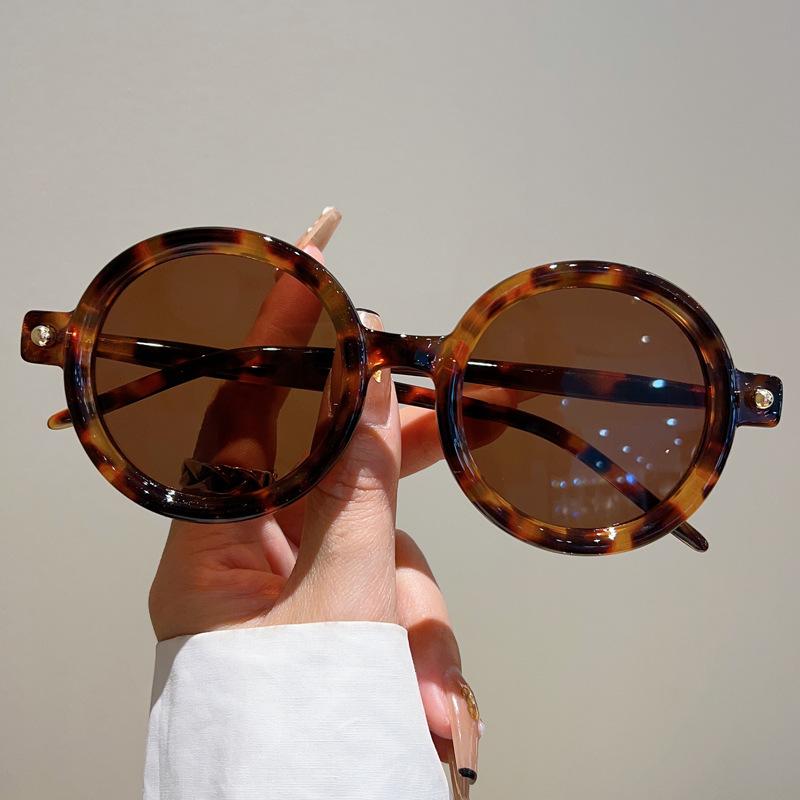 Fashion Vintage Round Sunglasses Women For Men Trendy Sun Glasses Punk Luxury Brand Designer Shades Big Frame Eyeglasses Uv400