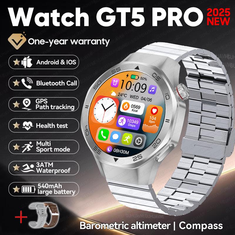 New Outdoors Sports DT5 Smart Watch GPS Positioning Compass 3ATM Waterproof HD AMOLED Screen Bluetooth Call Smartwatch Men