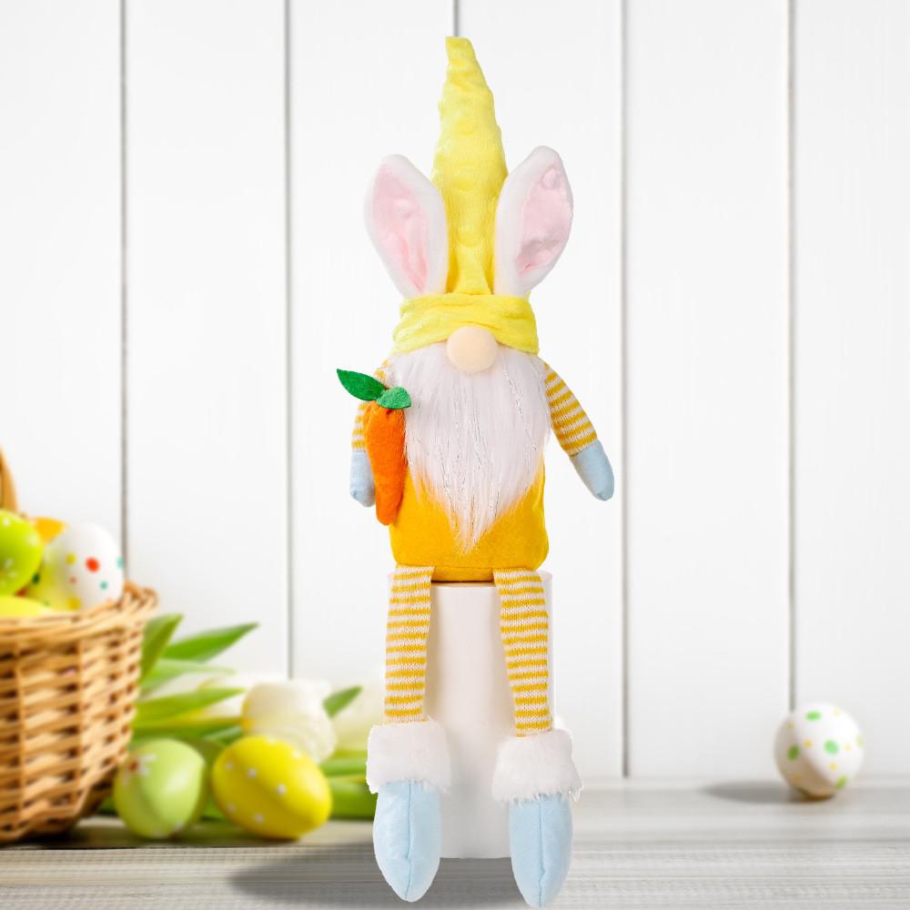 Очаровательная красочная фигурка пасхального кролика с уникальным дизайном, идеально подходящая для праздничного украшения дома Yellow Bunny