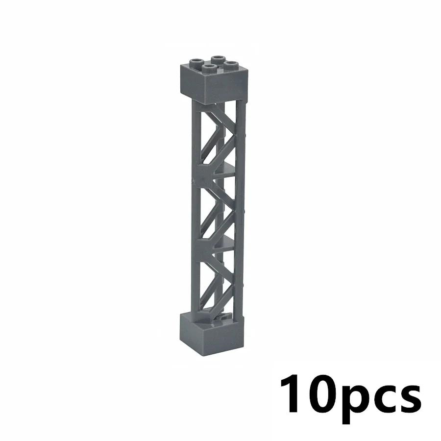 Compatible 95347 Pillars Bricks Lattice Tower 2X2X10 Support Baseplate Bridge Girder Bracket Building Block Part Column Toys