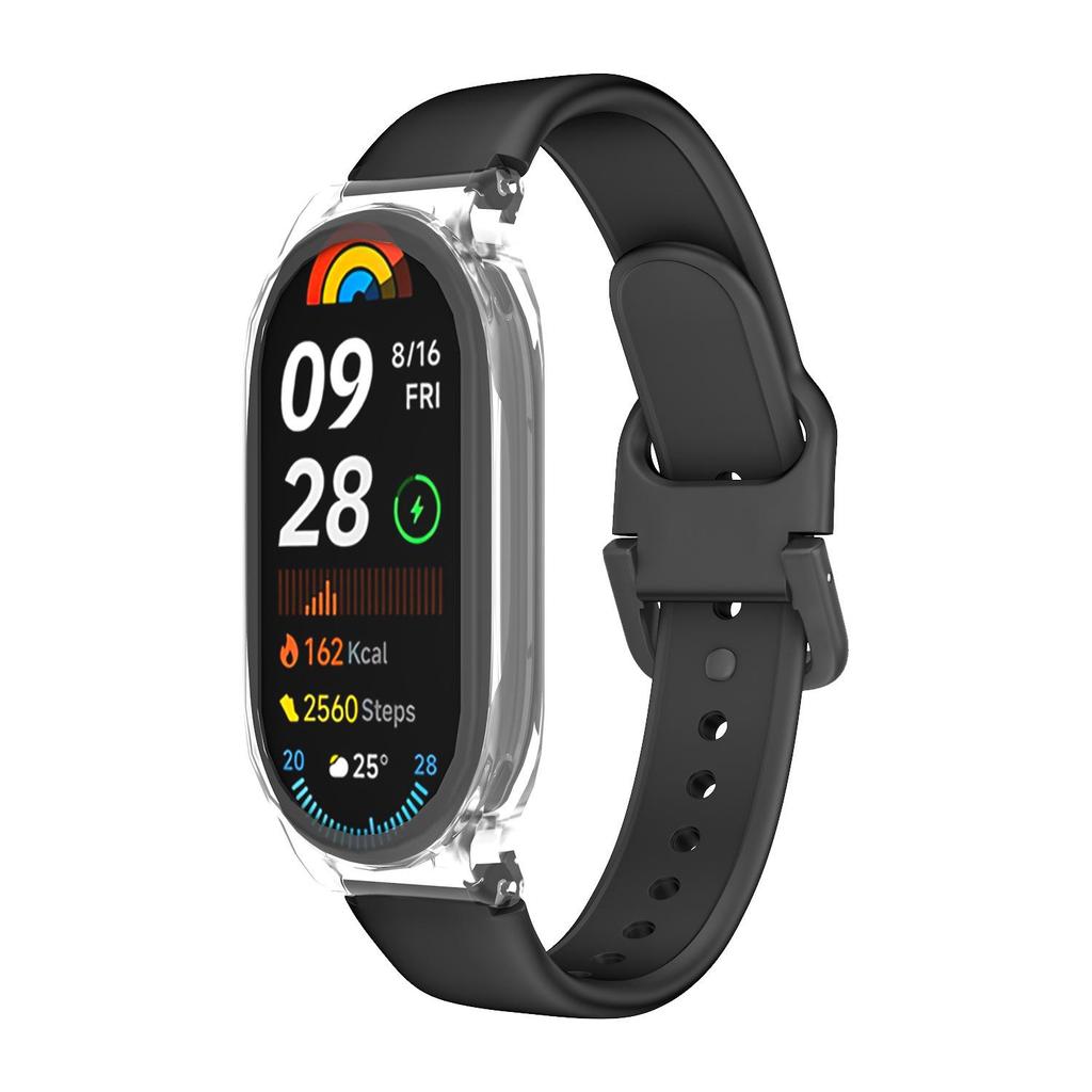 12mm Day-Shaped Reverse Buckle Silicone Watch Strap, Compatible with Xiaomi/Huawei/Honor—Skin-Friendly, Comfortable, Secure Fit.