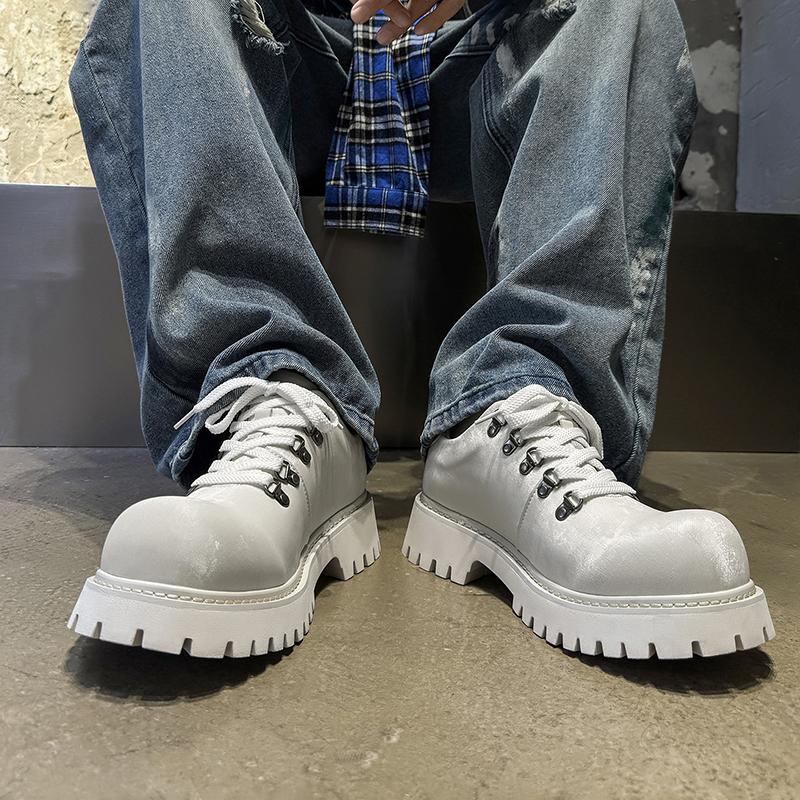 Fashion Derby men's thick soled shoes Classic comfortable casual style Fashion party and work 38-46 Trendy Youth Black white NEW