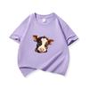 Kids Pure Cotton T Shirt Adorable Brown Baby Cow Print Crew Neck Short Sleeve Tee Casual Boys Girls Summer Tops